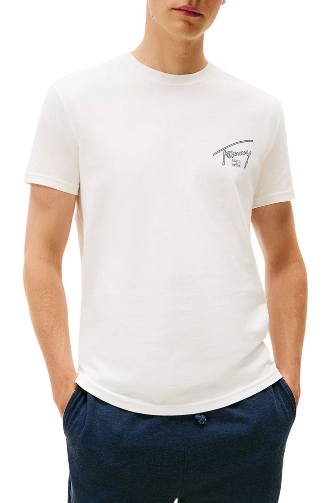 TOMMY JEANS REG SIGN BACKPRINT  T EXT  T-SHIRT ΜΠΛΟΥΖΑ ΑΝΔΡΙΚΗ OFF WHITE