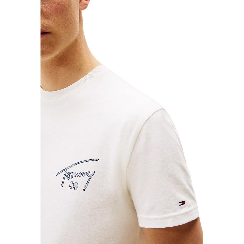 TOMMY JEANS REG SIGN BACKPRINT  T EXT  T-SHIRT ΜΠΛΟΥΖΑ ΑΝΔΡΙΚΗ OFF WHITE