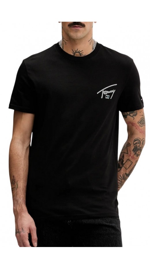 TOMMY JEANS REG SIGN BACKPRINT  T EXT  T-SHIRT ΜΠΛΟΥΖΑ ΑΝΔΡΙΚΗ BLACK