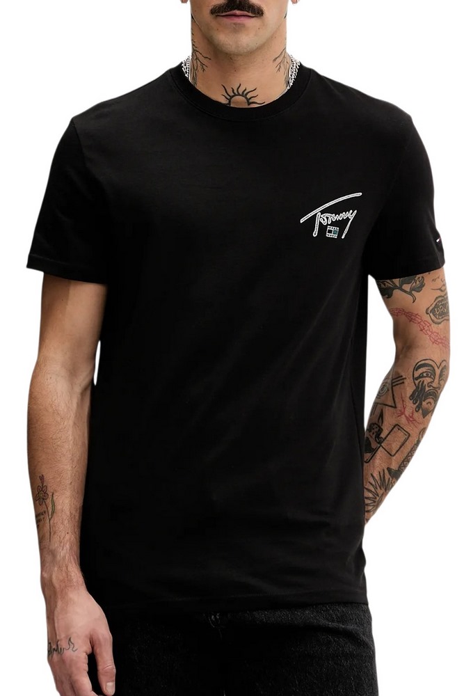 TOMMY JEANS REG SIGN BACKPRINT  T EXT  T-SHIRT ΜΠΛΟΥΖΑ ΑΝΔΡΙΚΗ BLACK