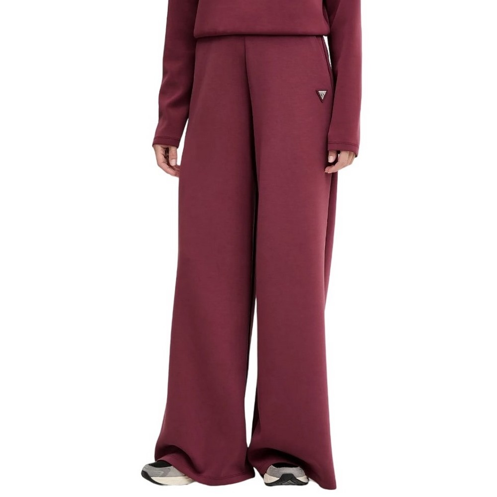 GUESS OLYMPE WIDE LEG PANTS ΠΑΝΤΕΛΟΝΙ ΦΟΡΜΑ ΓΥΝΑΙΚΕΙΟ BORDEAUX