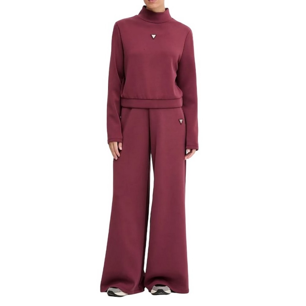 GUESS OLYMPE WIDE LEG PANTS ΠΑΝΤΕΛΟΝΙ ΦΟΡΜΑ ΓΥΝΑΙΚΕΙΟ BORDEAUX