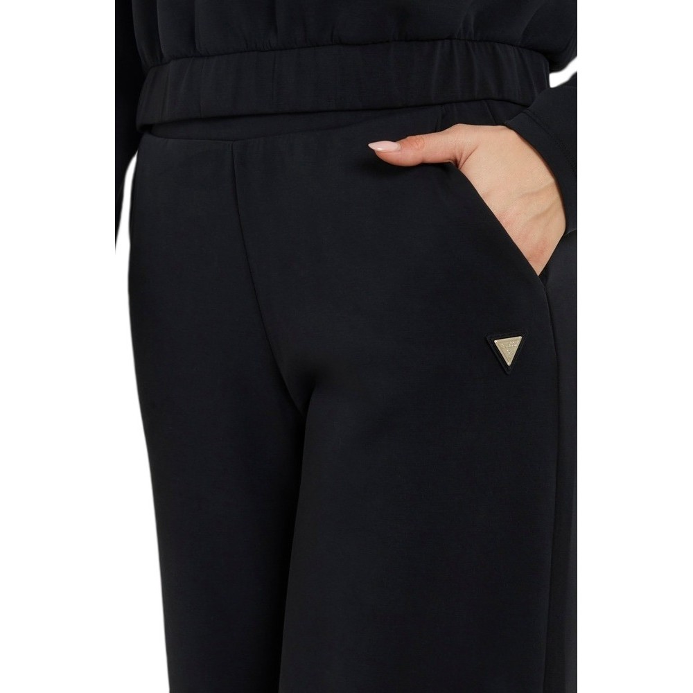 GUESS OLYMPE WIDE LEG PANTS ΠΑΝΤΕΛΟΝΙ ΦΟΡΜΑ ΓΥΝΑΙΚΕΙΟ BLACK