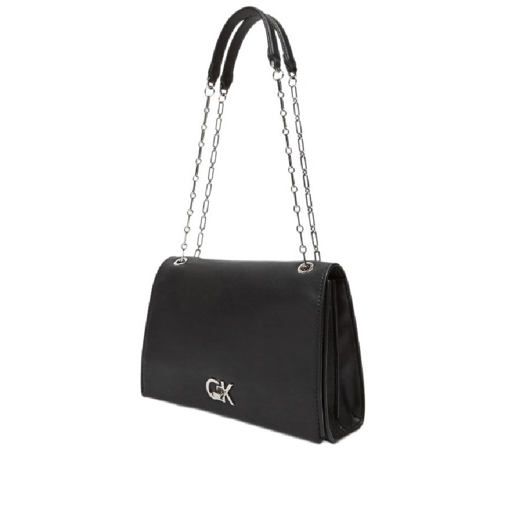 CALVIN KLEIN  RE LOCK MEDIUM CHAIN ΤΣΑΝΤΑ ΓΥΝΑΙΚΕΙΑ BLACK