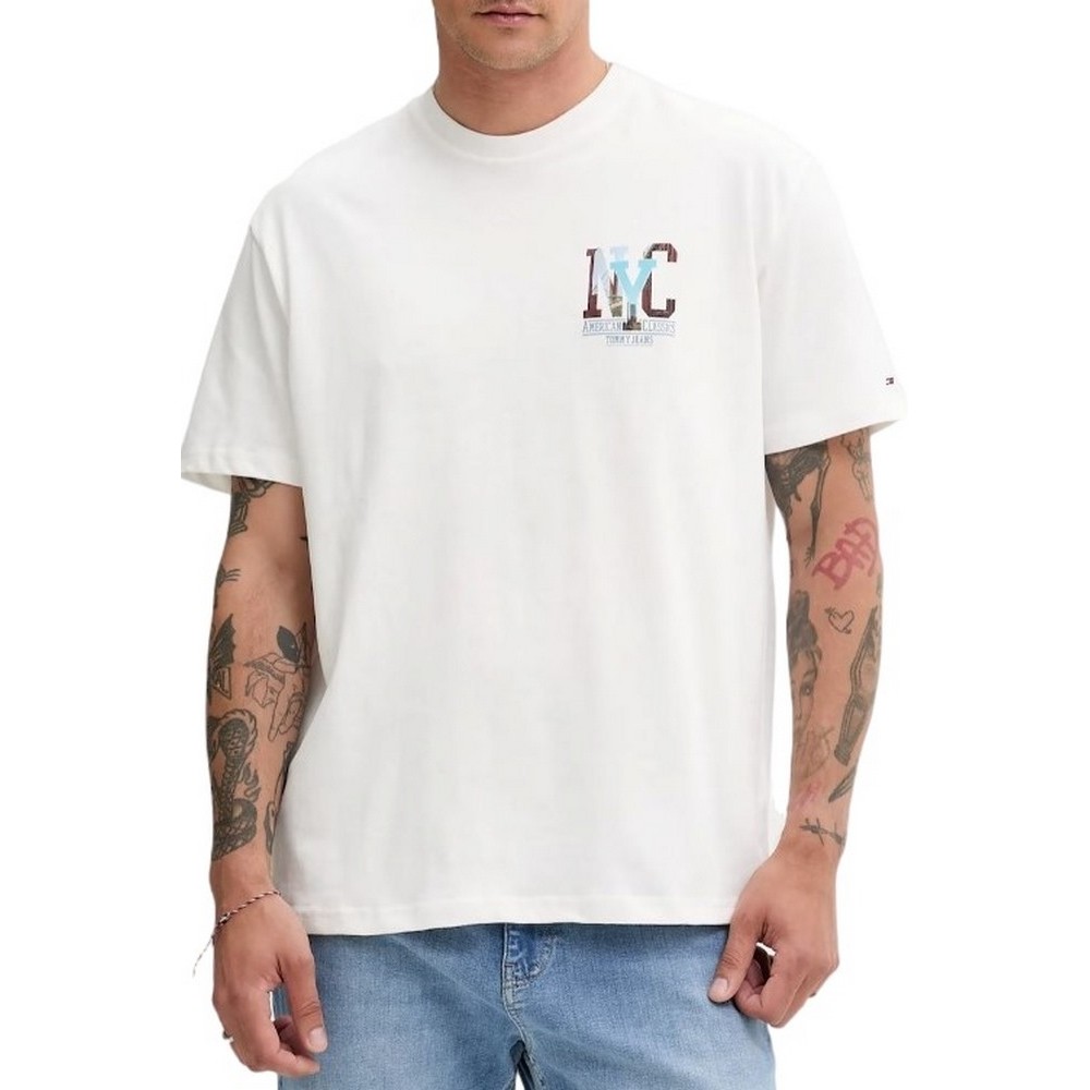 TOMMY JEANS RLX NOVELTY GRAPHIC 3 T-SHIRT ΜΠΛΟΥΖΑ ΑΝΔΡΙΚΗ OFF WHITE