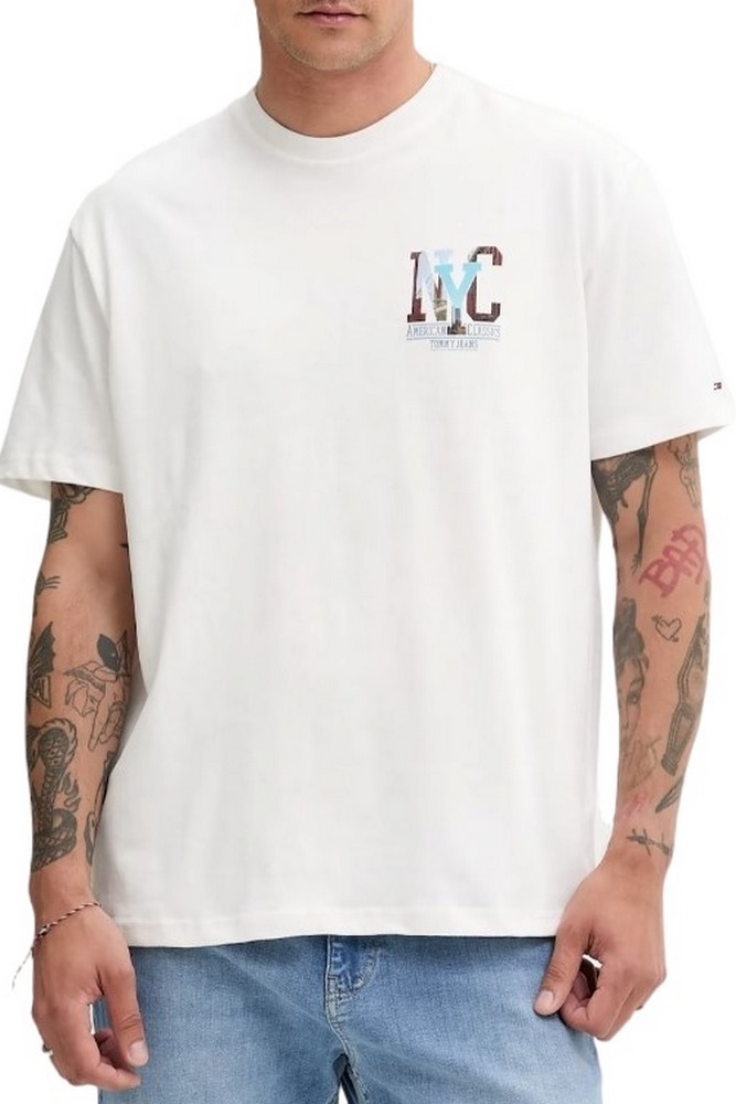 TOMMY JEANS RLX NOVELTY GRAPHIC 3 T-SHIRT ΜΠΛΟΥΖΑ ΑΝΔΡΙΚΗ OFF WHITE