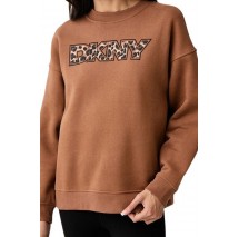 DKNY LEOPARD LOGO SWEATSHIRT ΜΠΛΟΥΖΑ ΦΟΥΤΕΡ ΓΥΝΑΙΚΕΙΑ CARAMEL