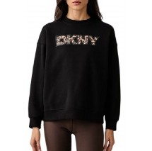 DKNY LEOPARD LOGO SWEATSHIRT ΜΠΛΟΥΖΑ ΦΟΥΤΕΡ ΓΥΝΑΙΚΕΙΑ BLACK