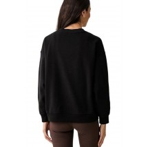 DKNY LEOPARD LOGO SWEATSHIRT ΜΠΛΟΥΖΑ ΦΟΥΤΕΡ ΓΥΝΑΙΚΕΙΑ BLACK
