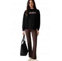 DKNY LEOPARD LOGO SWEATSHIRT ΜΠΛΟΥΖΑ ΦΟΥΤΕΡ ΓΥΝΑΙΚΕΙΑ BLACK