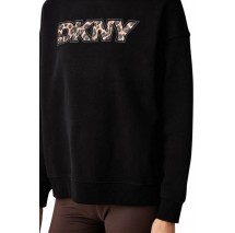 DKNY LEOPARD LOGO SWEATSHIRT ΜΠΛΟΥΖΑ ΦΟΥΤΕΡ ΓΥΝΑΙΚΕΙΑ BLACK