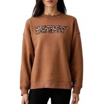 DKNY LEOPARD LOGO SWEATSHIRT ΜΠΛΟΥΖΑ ΦΟΥΤΕΡ ΓΥΝΑΙΚΕΙΑ CARAMEL