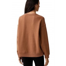DKNY LEOPARD LOGO SWEATSHIRT ΜΠΛΟΥΖΑ ΦΟΥΤΕΡ ΓΥΝΑΙΚΕΙΑ CARAMEL