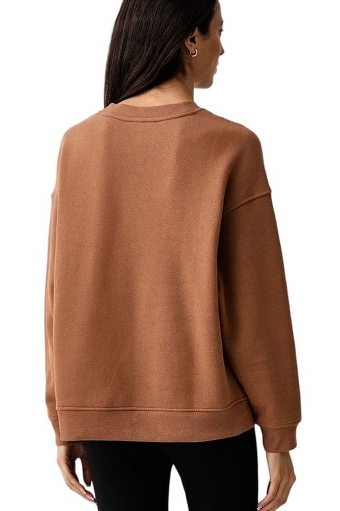 DKNY LEOPARD LOGO SWEATSHIRT ΜΠΛΟΥΖΑ ΦΟΥΤΕΡ ΓΥΝΑΙΚΕΙΑ CARAMEL