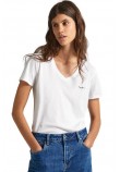 PEPE JEANS LONDON LORETTE V NECK T-SHIRT ΜΠΛΟΥΖΑ ΓΥΝΑΙΚΕΙΑ WHITE