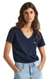 PEPE JEANS LONDON LORETTE V NECK T-SHIRT ΜΠΛΟΥΖΑ ΓΥΝΑΙΚΕΙΑ BLUE