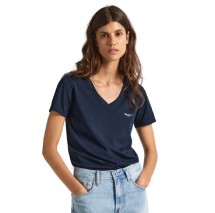 PEPE JEANS LONDON LORETTE V NECK T-SHIRT ΜΠΛΟΥΖΑ ΓΥΝΑΙΚΕΙΑ BLUE