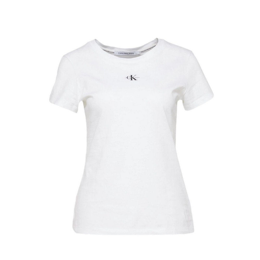 CALVIN KLEIN JEANS MICRO MONOLOGO SLIM FIT TEE T-SHIRT ΓΥΝΑΙΚΕΙΟ WHITE