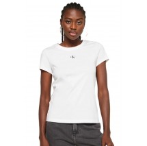 CALVIN KLEIN JEANS MICRO MONOLOGO SLIM FIT TEE T-SHIRT ΓΥΝΑΙΚΕΙΟ WHITE