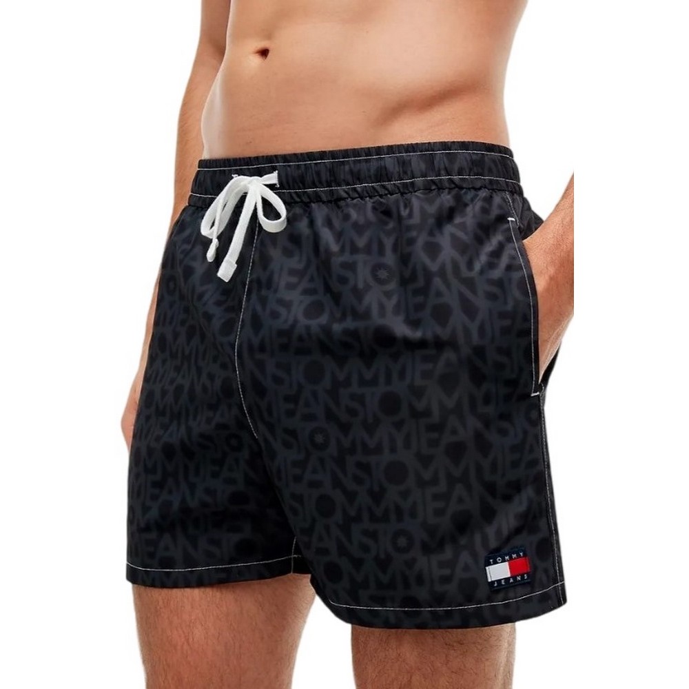 TOMMY JEANS MEDIUM DRAWSTRING AOP ΜΑΓΙΟ ΑΝΔΡΙΚΟ BLACK/GREY