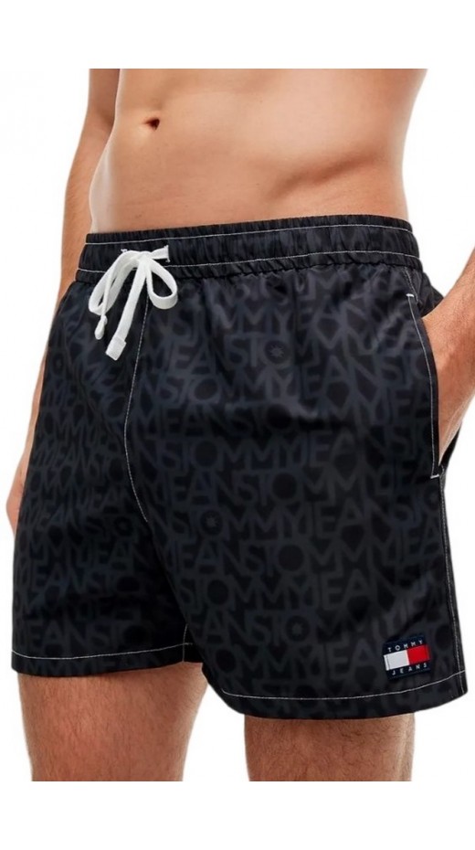 TOMMY JEANS MEDIUM DRAWSTRING AOP ΜΑΓΙΟ ΑΝΔΡΙΚΟ BLACK/GREY