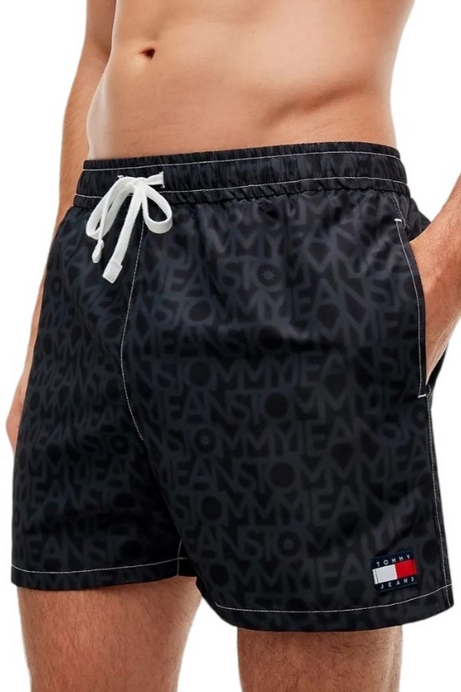 TOMMY JEANS MEDIUM DRAWSTRING AOP ΜΑΓΙΟ ΑΝΔΡΙΚΟ BLACK/GREY