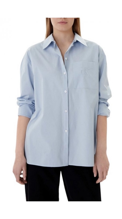 CALVIN KLEIN JEANS POPLIN RELAXED SHIRT ΠΟΥΚΑΜΙΣΟ ΓΥΝΑΙΚΕΙΟ CIEL