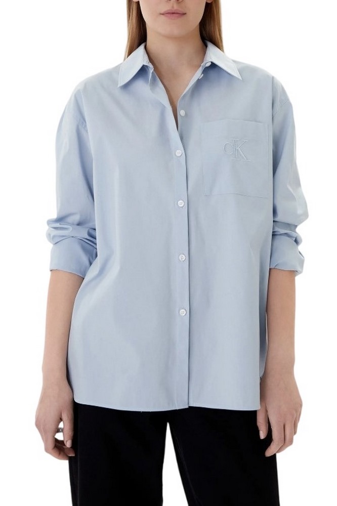 CALVIN KLEIN JEANS POPLIN RELAXED SHIRT ΠΟΥΚΑΜΙΣΟ ΓΥΝΑΙΚΕΙΟ CIEL