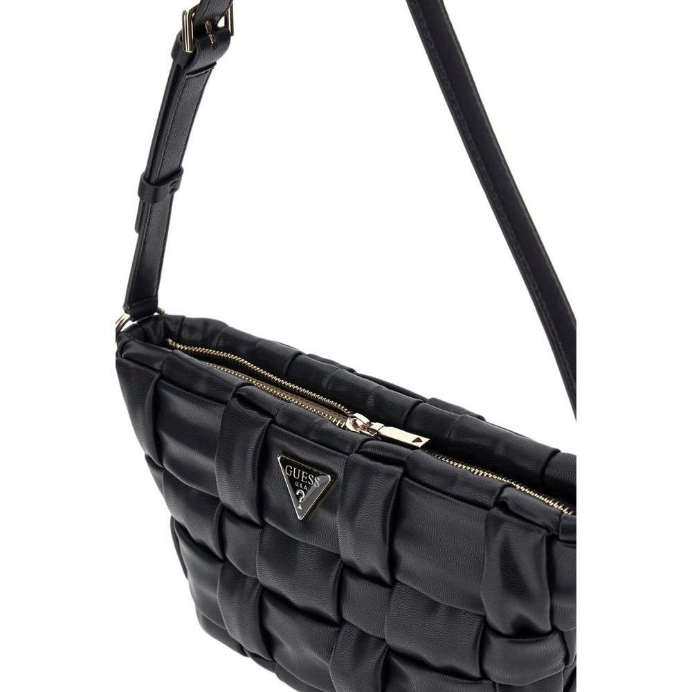GUESS MARION TOP ZIP SHOULDER BAG ΤΣΑΝΤΑ ΓΥΝΑΙΚΕΙΑ BLACK