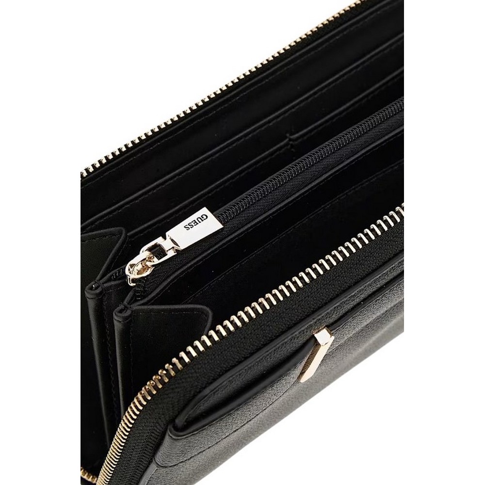 GUESS ANADELA SLG LARGE ZIP AROUND ΠΟΡΤΟΦΟΛΙ ΓΥΝΑΙΚΕΙΟ BLACK