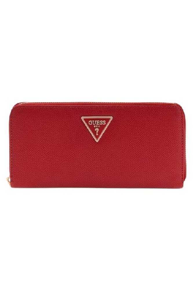 GUESS LAUREL II SLG LARGE ZIP AROUND ΠΟΡΤΟΦΟΛΙ ΓΥΝΑΙΚΕΙΟ RED