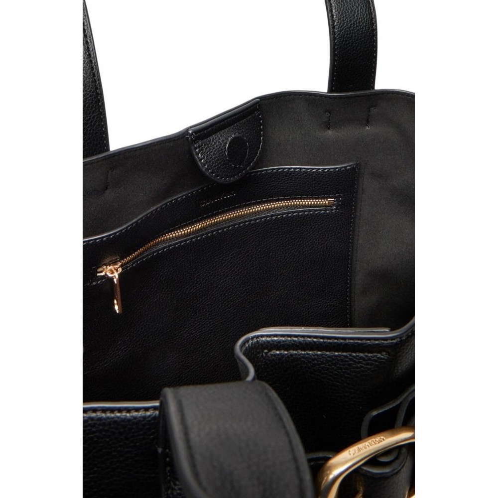 CALVIN KLEIN BUCKLE MEDIUM TOTE ΤΣΑΝΤΑ ΓΥΝΑΙΚΕΙΑ BLACK