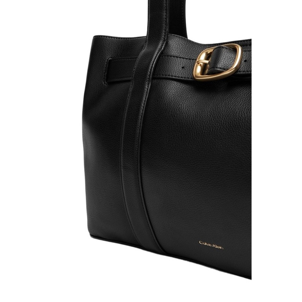 CALVIN KLEIN BUCKLE MEDIUM TOTE ΤΣΑΝΤΑ ΓΥΝΑΙΚΕΙΑ BLACK