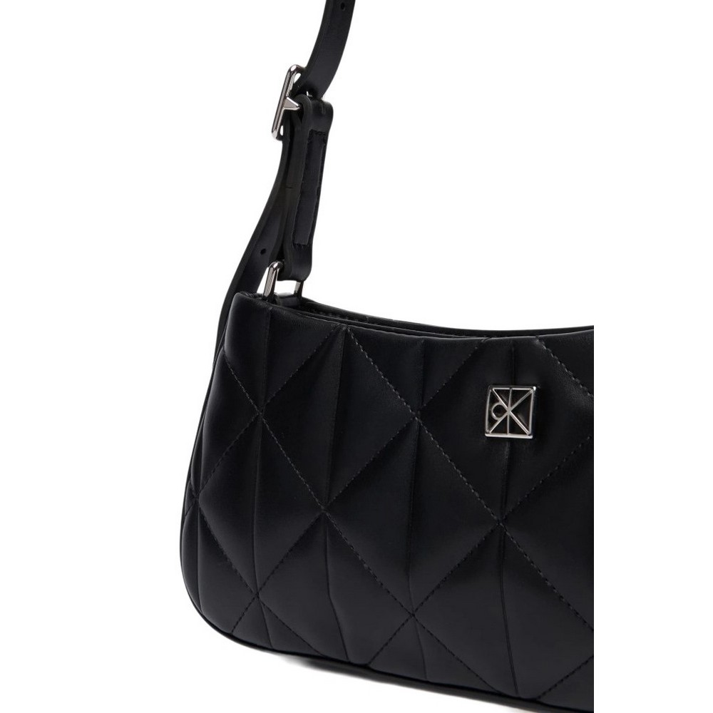 CALVIN KLEIN QUILTED SM SHOULDER BAG ΤΣΑΝΤΑ ΓΥΝΑΙΚΕΙΑ BLACK