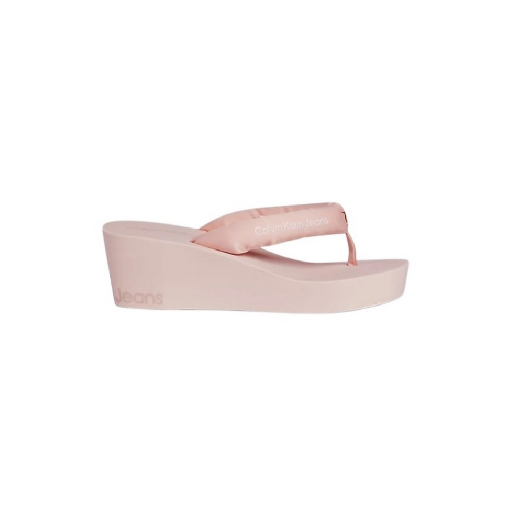 CALVIN KLEIN JEANS BEACH WEDGE SANDAL PADDED ΠΑΝΤΟΦΛΑ ΓΥΝΑΙΚΕΙΑ PEACH