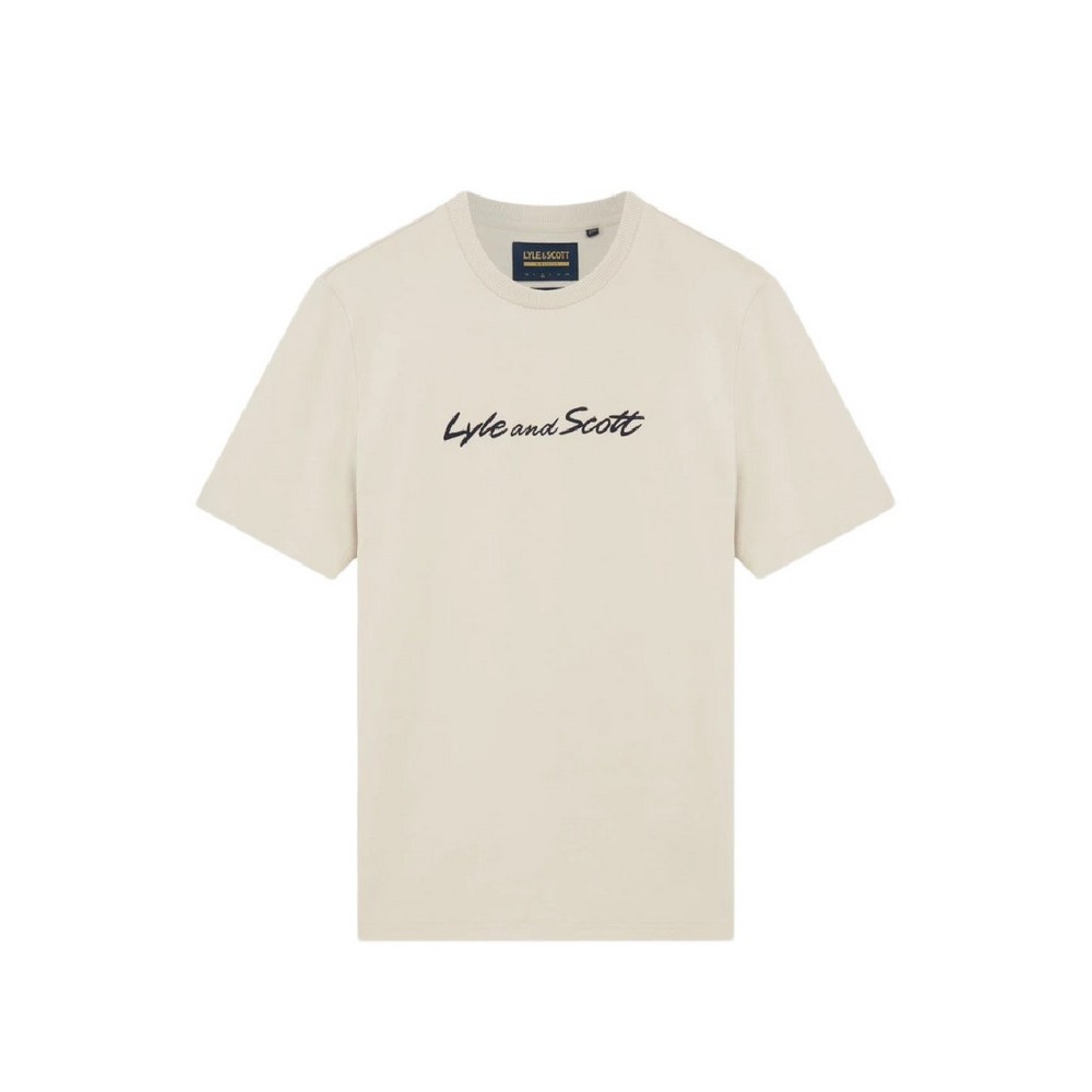 LYLE AND SCOTT VINTAGE SCRIPT EMBROIDERY T-SHIRT ΜΠΛΟΥΖΑ ΑΝΔΡΙΚΟ BEIGE