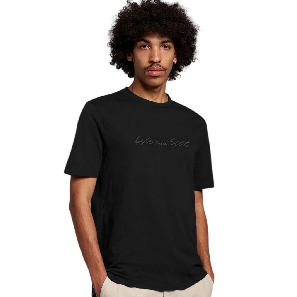 LYLE AND SCOTT VINTAGE SCRIPT EMBROIDERY T-SHIRT ΜΠΛΟΥΖΑ ΑΝΔΡΙΚΟ BLACK