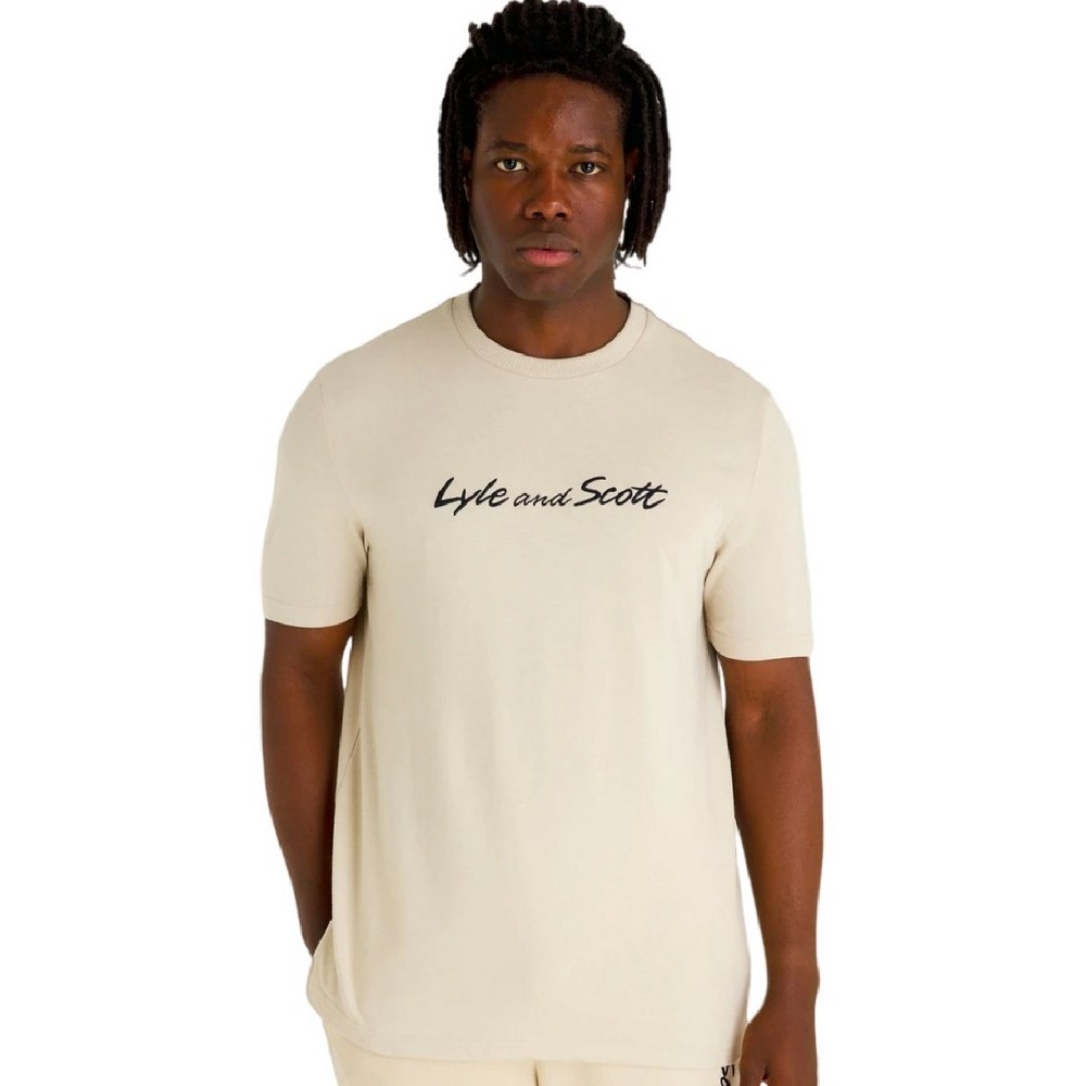 LYLE AND SCOTT VINTAGE SCRIPT EMBROIDERY T-SHIRT ΜΠΛΟΥΖΑ ΑΝΔΡΙΚΟ BEIGE