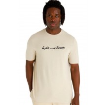 LYLE AND SCOTT VINTAGE SCRIPT EMBROIDERY T-SHIRT ΜΠΛΟΥΖΑ ΑΝΔΡΙΚΟ BEIGE