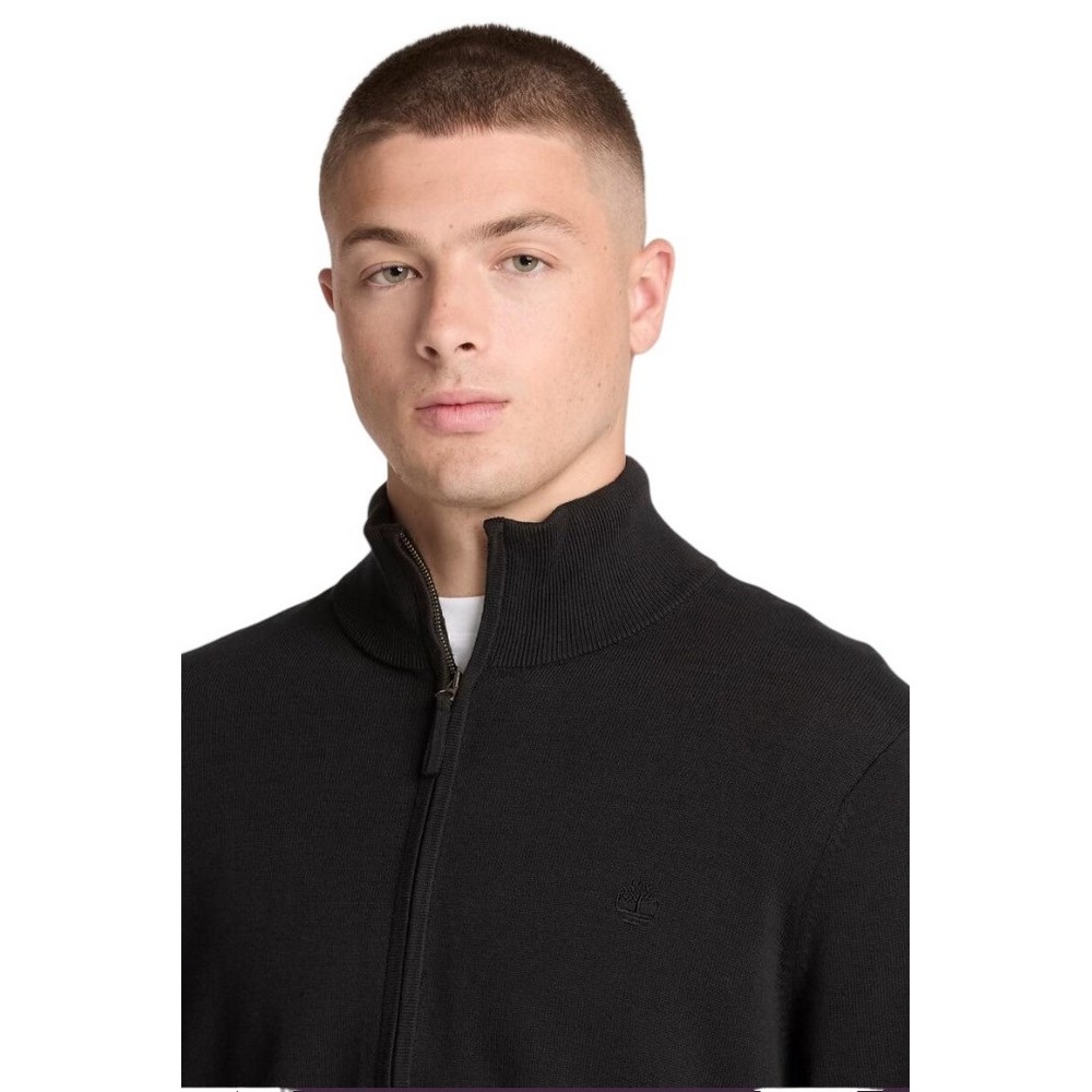 TIMBERLAND COTTON FYLL ZIP SWEATER ΖΑΚΕΤΑ ΠΛΕΚΤΗ ΑΝΔΡΙΚΗ BLACK