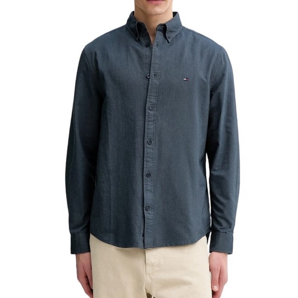 TOMMY JEANS REG OXFORD SHIRT EXT ΠΟΥΚΑΜΙΣΟ ΑΝΔΡΙΚΟ NAVY
