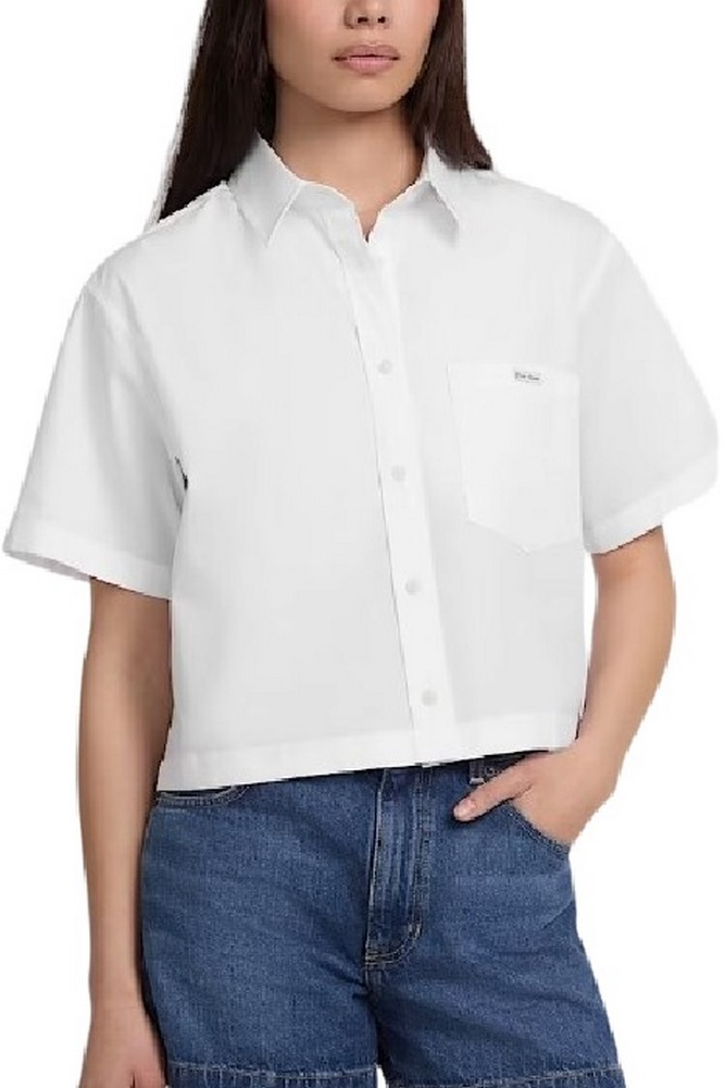 GUESS JEANS CAMP COLLAR BO ΠΟΥΚΑΜΙΣΟ ΓΥΝΑΙΚΕΙΟ WHITE