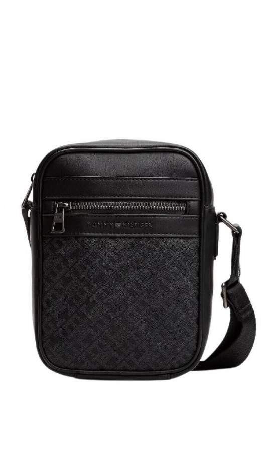 TOMMY HILFIGER MONOGRAM MINI REPORTER ΤΣΑΝΤΑ ΑΝΔΡΙΚΗ BLACK