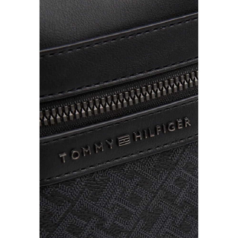 TOMMY HILFIGER MONOGRAM MINI REPORTER ΤΣΑΝΤΑ ΑΝΔΡΙΚΗ BLACK