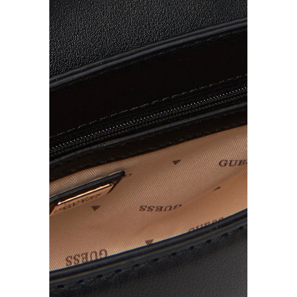 GUESS LEFIA FLAP SHOULDER BAG ΤΣΑΝΤΑ ΓΥΝΑΙΚΕΙΑ BLACK