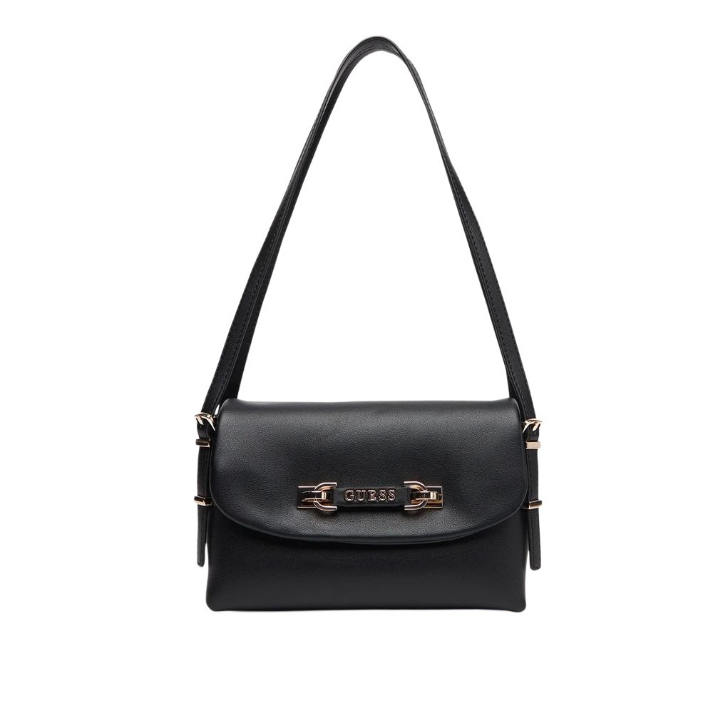 GUESS LEFIA FLAP SHOULDER BAG ΤΣΑΝΤΑ ΓΥΝΑΙΚΕΙΑ BLACK