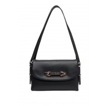 GUESS LEFIA FLAP SHOULDER BAG ΤΣΑΝΤΑ ΓΥΝΑΙΚΕΙΑ BLACK