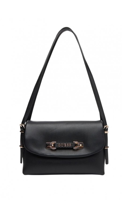 GUESS LEFIA FLAP SHOULDER BAG ΤΣΑΝΤΑ ΓΥΝΑΙΚΕΙΑ BLACK