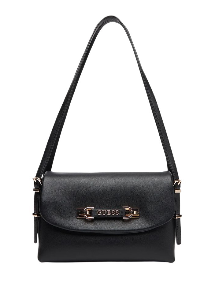 GUESS LEFIA FLAP SHOULDER BAG ΤΣΑΝΤΑ ΓΥΝΑΙΚΕΙΑ BLACK