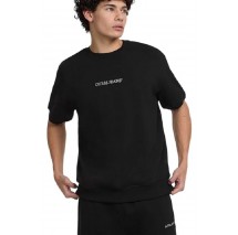 GUESS JEANS CN OS SS LOGO EMB ΦΟΥΤΕΡ ΜΠΛΟΥΖΑ ΑΝΔΡΙΚΗ BLACK